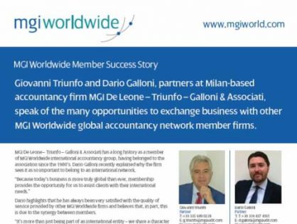 Dario Galloni and Giovanni Triunfo, partners at MGI De Leone – Triunfo – Galloni & Associati speak of the benefits of membership to MGI Worldwide accounting network