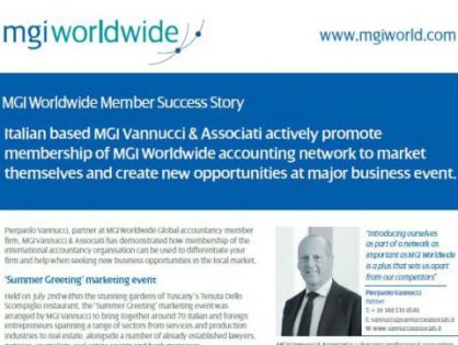 MGI Vannucci & Associati speak of the significant marketing benefits of belonging to MGI Worldwide international accounting network