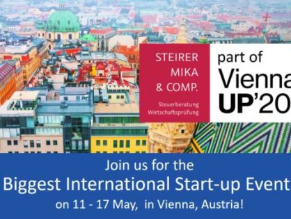 YOU’RE INVITED to join Steirer Mika & Company this May for the Biggest International Start-up Event in Vienna, Austria!