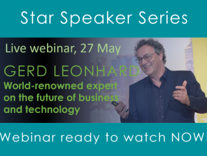 Listen to Gerd Leonhard speak about a post-corona future and what to expect in the next 3-5 years. Webinar recording now available!